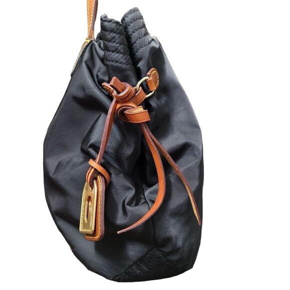 DOONEY & Bourke Black Nylon Victoria Tote Bag Leather Accents - Picture 4 of 16